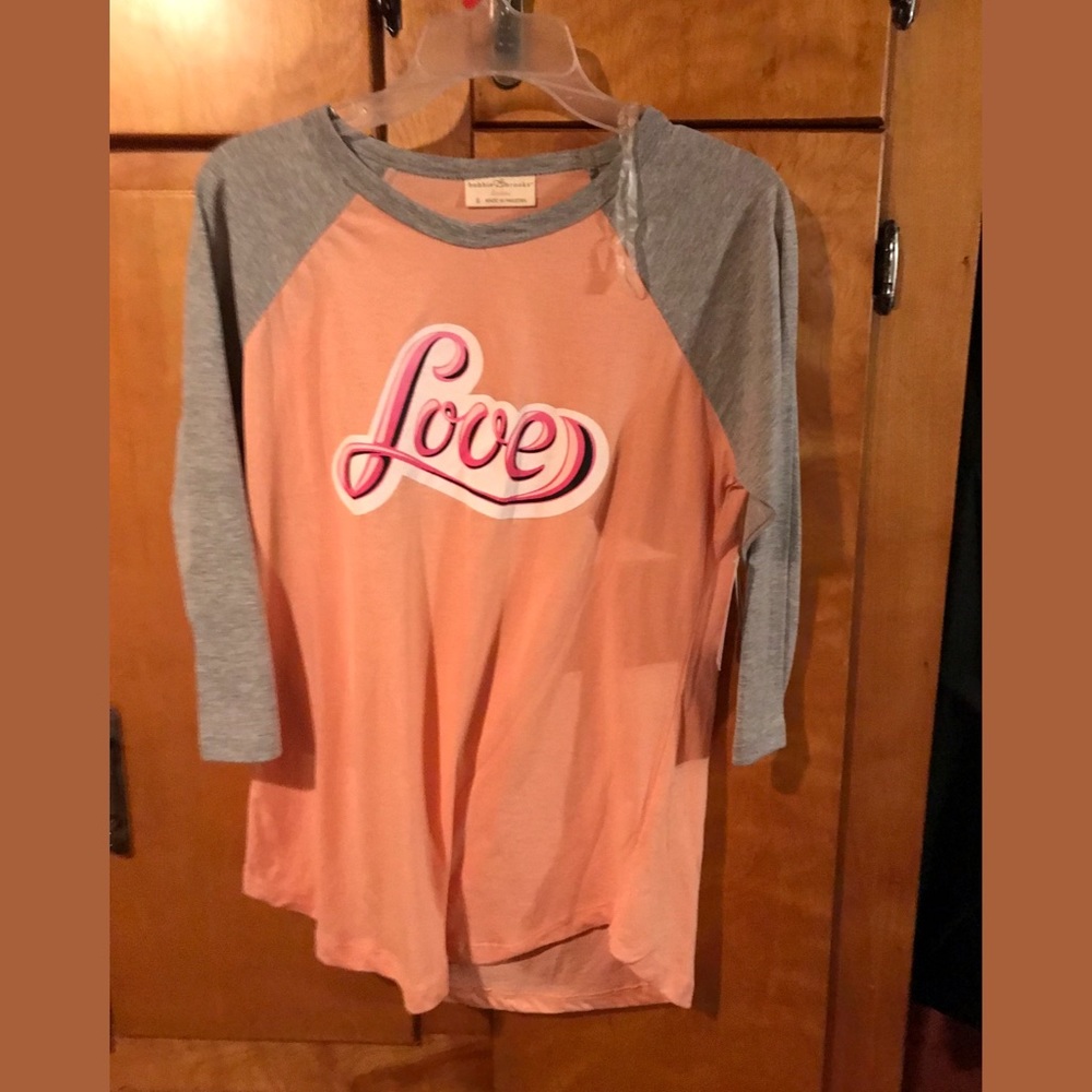 Peach love baseball tee NWT